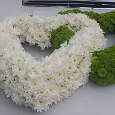 Autoschmuck-Hochzeit-weiß-grün